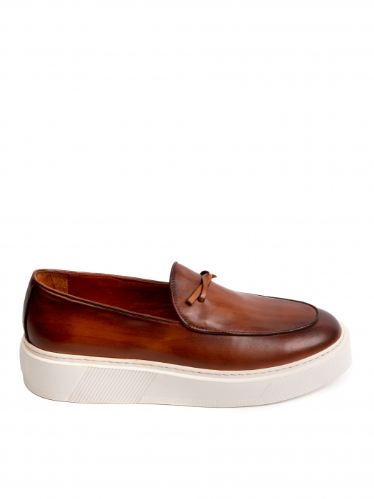 Hand Painted Cinnamon Brown Loafers – Piele Naturală, Design Elegant, Confort Maximal [2]