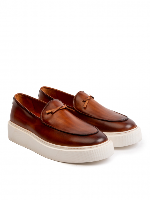 Hand Painted Cinnamon Brown Loafers – Piele Naturală, Design Elegant, Confort Maximal [3]