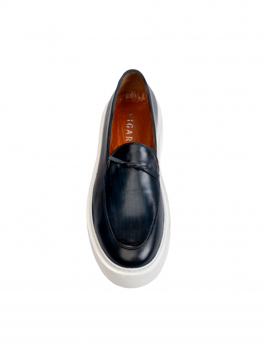 Hand Painted Dark Navy Blue Loafers – Piele Naturală, Design Elegant, Confort Maximal [1]