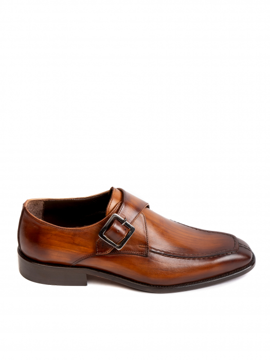 Hand Painted Russet Brown MonkStap – Piele Naturală, Construcție Manuală, Detalii Exclusiviste [2]