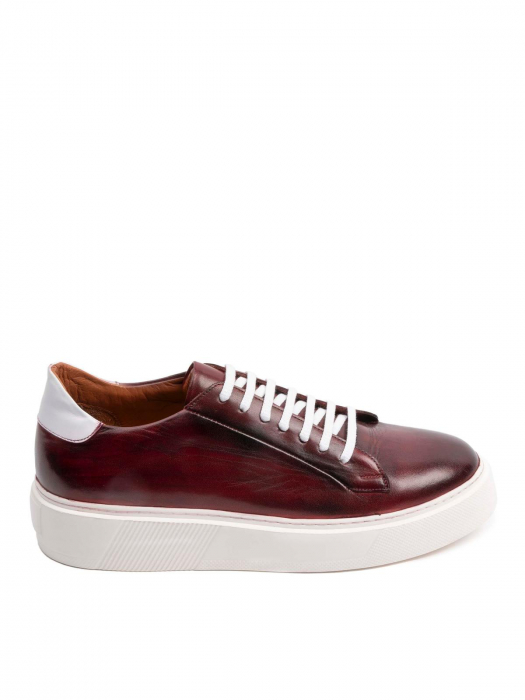 Hand Painted Walnut Brown Sneakers – Piele Naturală, Construcție Manuală, Detalii Exclusiviste [4]