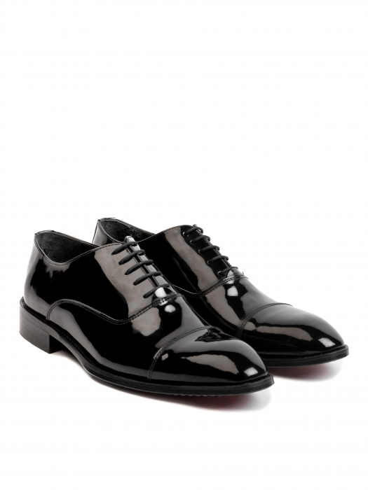 Oxford Deep Gloss Black Piele Naturală, Construcție Manuală, Detalii Exclusiviste [3]