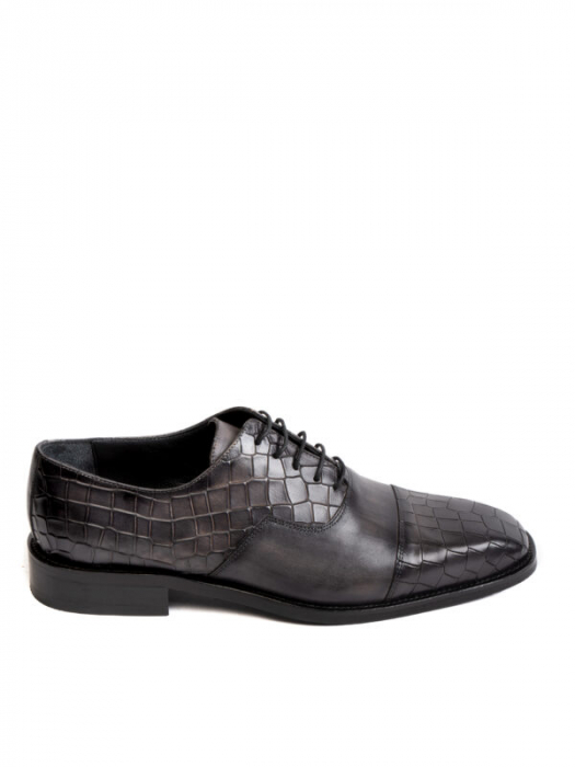 Oxford Hand Painted Scaled All Black – Piele Naturală, Pictați Manual, Talpă Neolite [2]