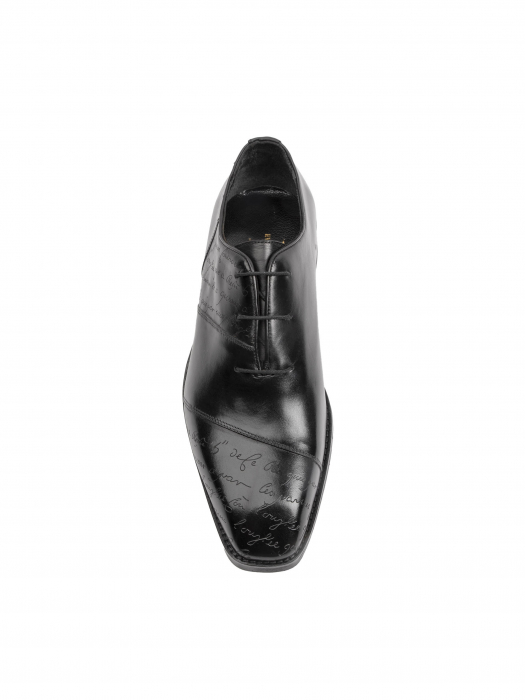 Oxford Hand Painted Space Black Manuscript – Piele Naturală, Pictați Manual, Talpă Roșie [1]