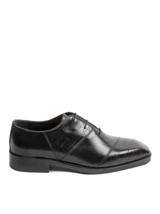Oxford Hand Painted Space Black Manuscript – Piele Naturală, Pictați Manual, Talpă Roșie [2]