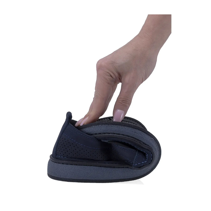 Pantofi barbati casual bleumarin din piele nabuc Goretti cu talpa flexibila [4]