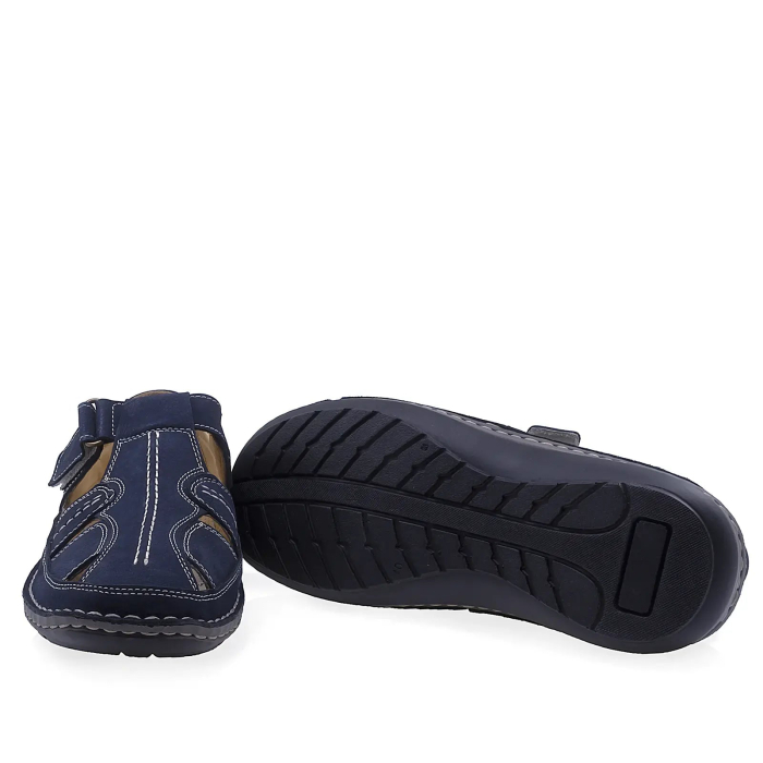 Pantofi barbati casual bleumarin din piele nabuc Goretti cu talpa usoara [4]