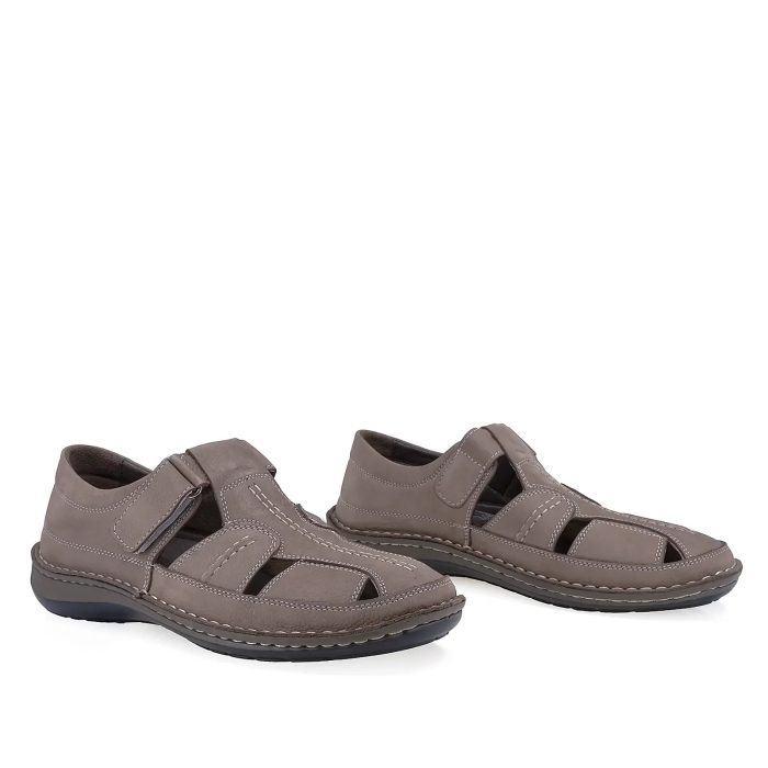 Pantofi barbati casual gri din piele nabuc Goretti cu talpa usoara [2]