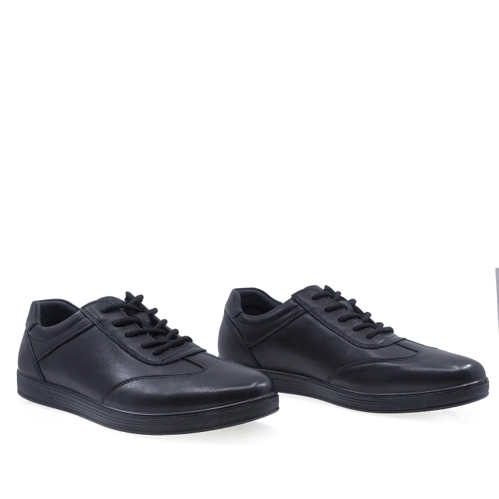 Pantofi barbati casual negri din piele naturala Goretti cu talpa usoara [2]
