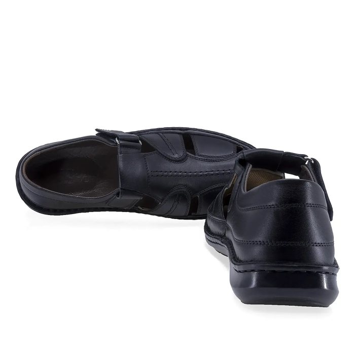 Pantofi barbati casual negri din piele naturala Goretti cu talpa usoara [3]