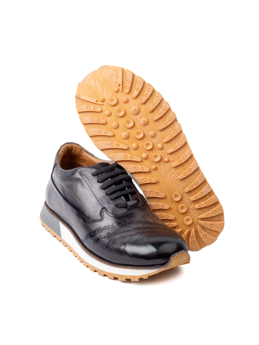 Pantofi casual din piele pentru bărbați Urban Script Burgundy [3]