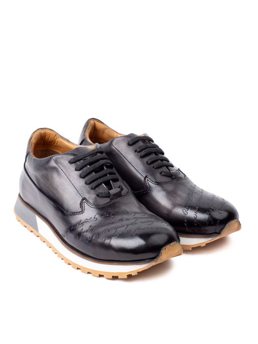 Pantofi casual din piele pentru bărbați Urban Script Burgundy [4]