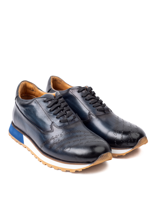 Pantofi casual din piele pentru bărbați Urban Script Navy [2]