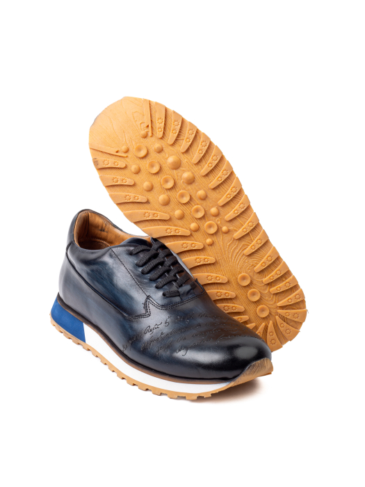 Pantofi casual din piele pentru bărbați Urban Script Navy [3]