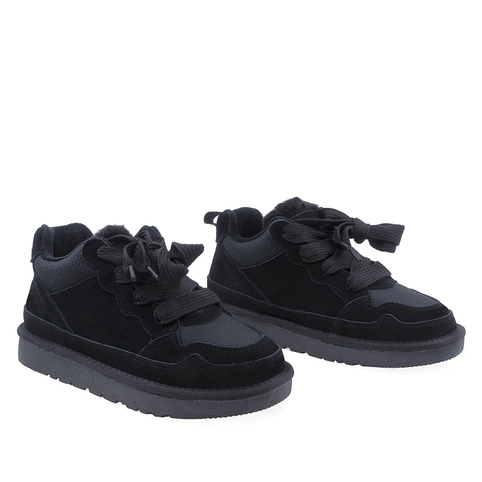 Pantofi Dama Casual Anna Viotti Piele Intoarsa D114-PK2690-1 Negru [2]