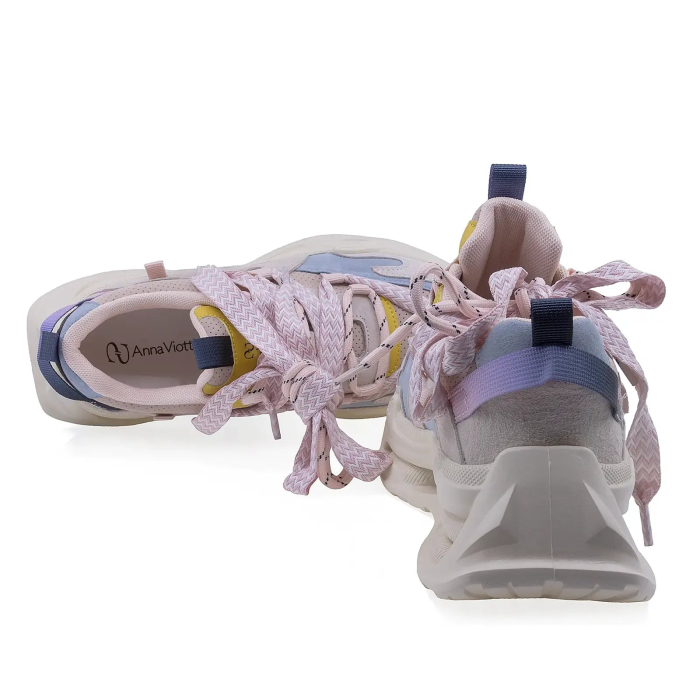 Pantofi dama sport roz din piele intoarsa Anna Viotti cu platforma confortabila [3]