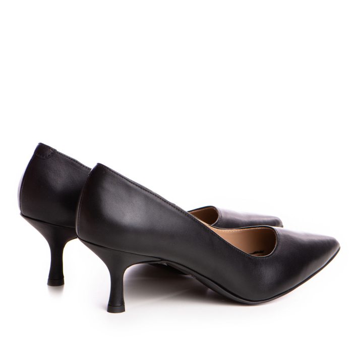 Pantofi damă stiletto Guban, piele naturală nappa negru, vârf ascuțit, toc 6 cm – model 1414 [4]