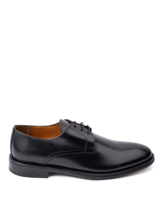 Pantofi de piele pentru bărbați Derby Black Classic [2]