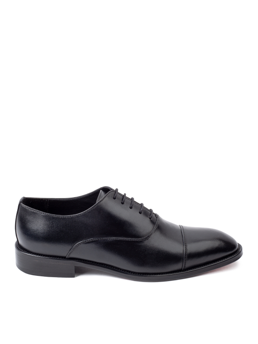 Pantofi de piele pentru bărbați Derby Cap Toe Black Classic [2]