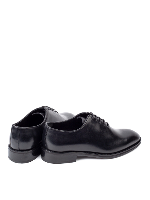 Pantofi de piele pentru bărbați Oxford Plain Toe Black Classic [4]