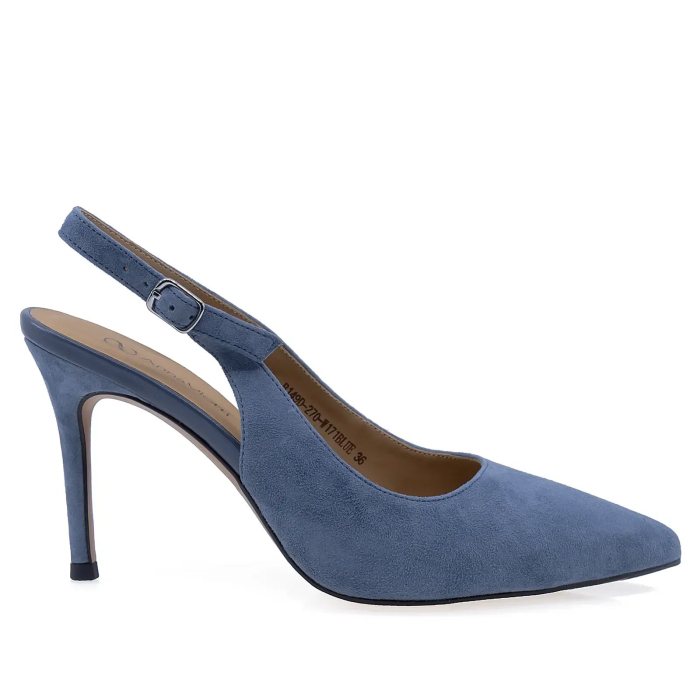 Pantofi eleganți damă Anna Viotti din piele naturală întoarsă, albastru, toc de 9 cm - D105-B149D-270-W171 [2]