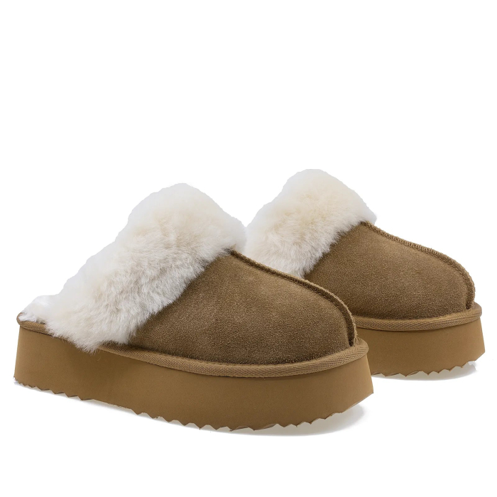Papuci Dama Casual Anna Viotti Piele Intoarsa D113-11 Camel [2]