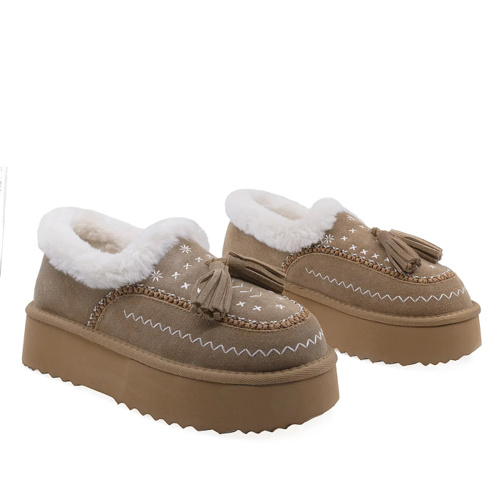 Papuci Dama Casual Anna Viotti Piele Intoarsa D113-2 Camel [2]