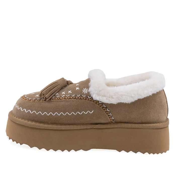 Papuci Dama Casual Anna Viotti Piele Intoarsa D113-2 Camel [3]