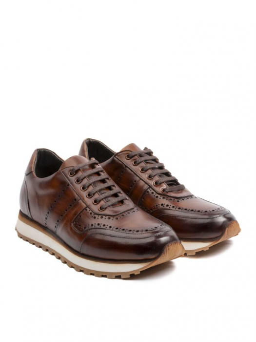 Russet Brown Sneakers – Piele Naturală, Construcție Manuală, Detalii Exclusiviste [3]