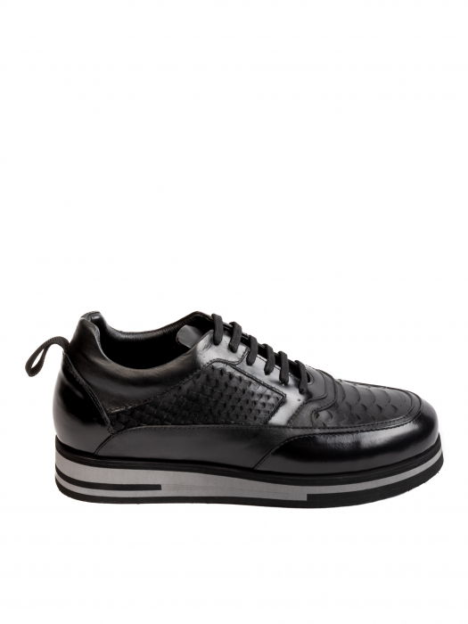 Sneakers Scaled Black – Piele Naturală, Construcție Manuală, Detalii Exclusiviste [2]