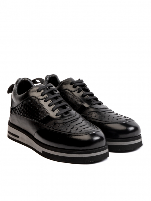 Sneakers Scaled Black – Piele Naturală, Construcție Manuală, Detalii Exclusiviste [3]