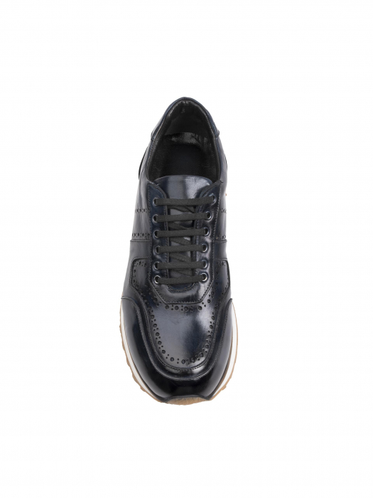 Space Blue Sneakers – Piele Naturală, Construcție Manuală, Detalii Exclusiviste [1]