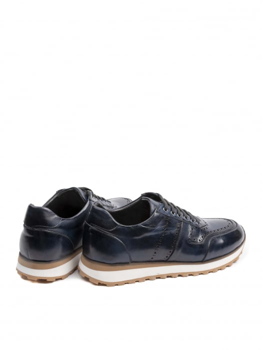Space Blue Sneakers – Piele Naturală, Construcție Manuală, Detalii Exclusiviste [4]
