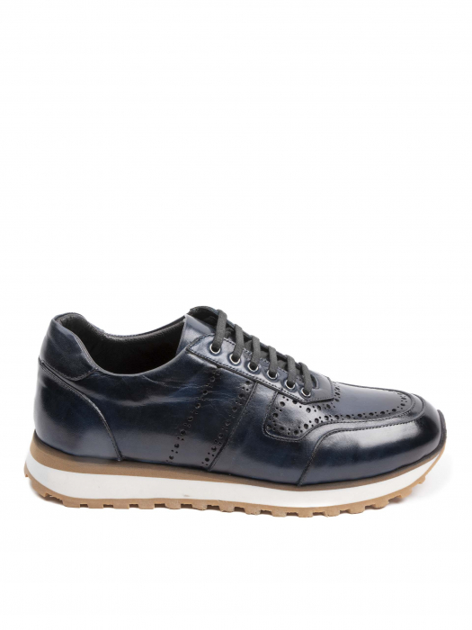 Space Blue Sneakers – Piele Naturală, Construcție Manuală, Detalii Exclusiviste [2]