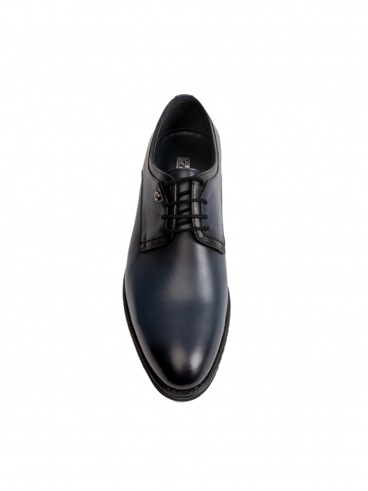 Steel Blue Oxford – Piele Italiană, Pictați Manual, Talpă Roșie [1]