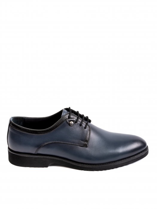 Steel Blue Oxford – Piele Italiană, Pictați Manual, Talpă Roșie [2]