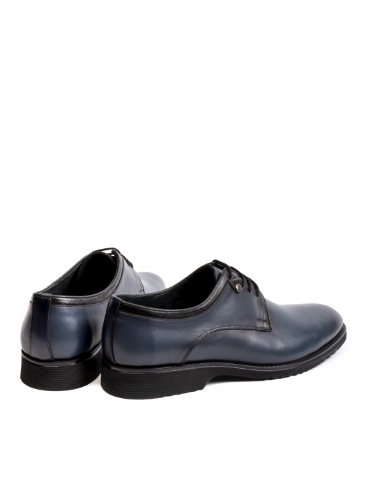 Steel Blue Oxford – Piele Italiană, Pictați Manual, Talpă Roșie [4]