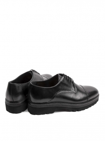 All Black Embroidery Derby – Piele Naturală, Confort Premium, Talpă Rezistentă [3]
