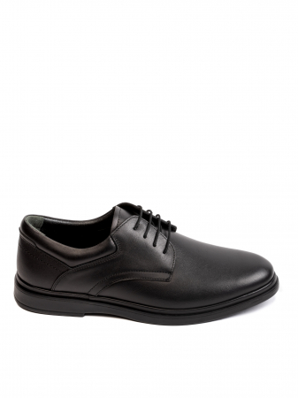 All Black Textured Derby – Piele Naturală, Confort Premium, Talpă Rezistentă [1]