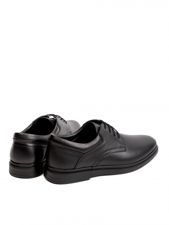 All Black Textured Derby – Piele Naturală, Confort Premium, Talpă Rezistentă [3]
