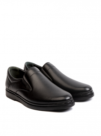 All Black Textured Loafers – Piele Naturală, Design Elegant, Confort Maximal [2]