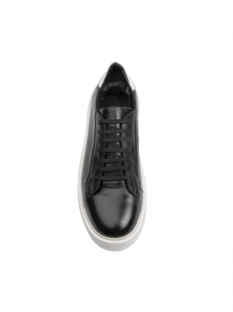 SmartCausal - Black and White sneakers – Piele Naturală, Construcție Manuală, Detalii Exclusiviste