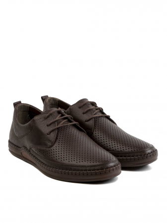 Brown Aired Casual Derby – Piele Naturală, Confort Premium, Talpă Rezistentă [1]