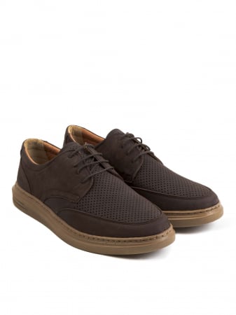 Casual Airy Mocha Brown Derby – Piele Naturală, Confort Premium, Talpă Rezistentă [2]