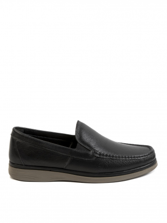 Casual All Black Textured Loafer – Piele Naturală, Construcție Manuală, Detalii Exclusiviste [1]