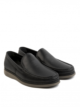 Casual All Black Textured Loafer – Piele Naturală, Construcție Manuală, Detalii Exclusiviste [2]