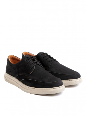 Casual Charcoal Black Derby – Piele Naturală, Confort Premium, Talpă Rezistentă [2]