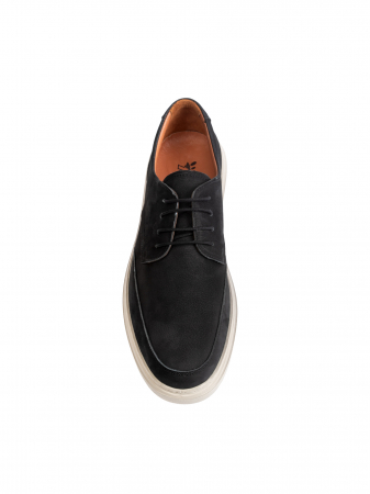 Derby - Casual Charcoal Black Derby – Piele Naturală, Confort Premium, Talpă Rezistentă