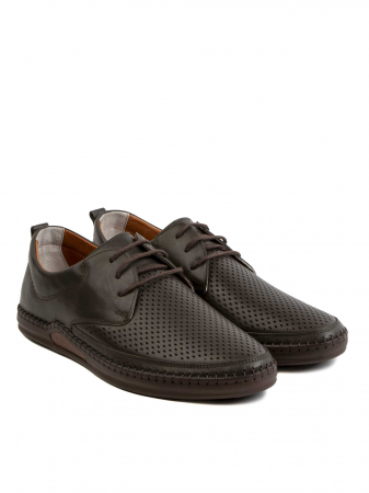 Casual Dark Chocolate Brown Airy Derby – Piele Naturală, Confort Premium, Talpă Rezistentă [2]