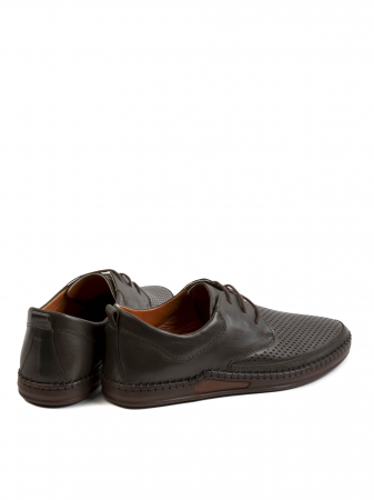 Casual Dark Chocolate Brown Airy Derby – Piele Naturală, Confort Premium, Talpă Rezistentă [3]